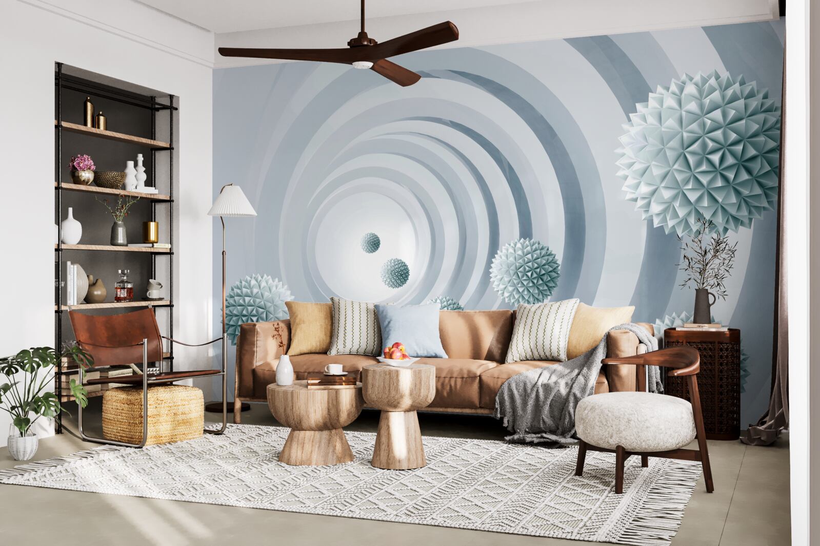 Fotobehang kogels verdwijnen in een cirkelvormige doorgang