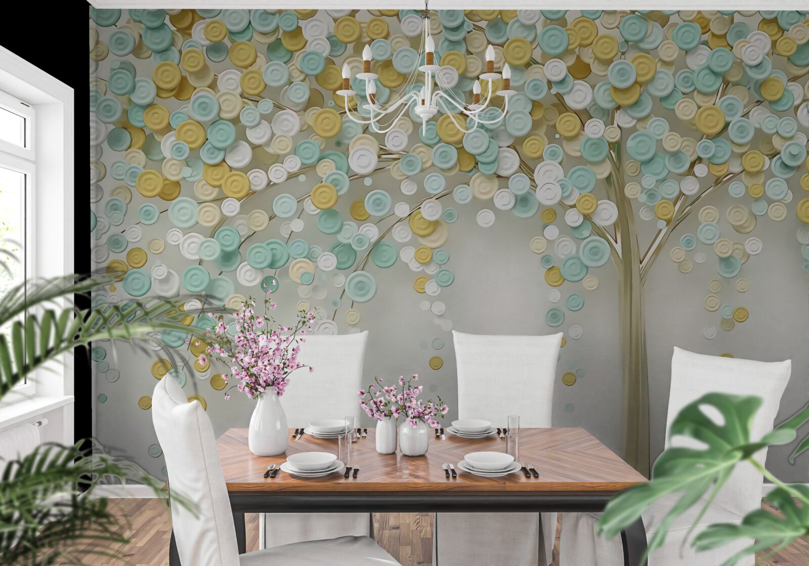 Fotobehang de gloed van zomertinten op hout