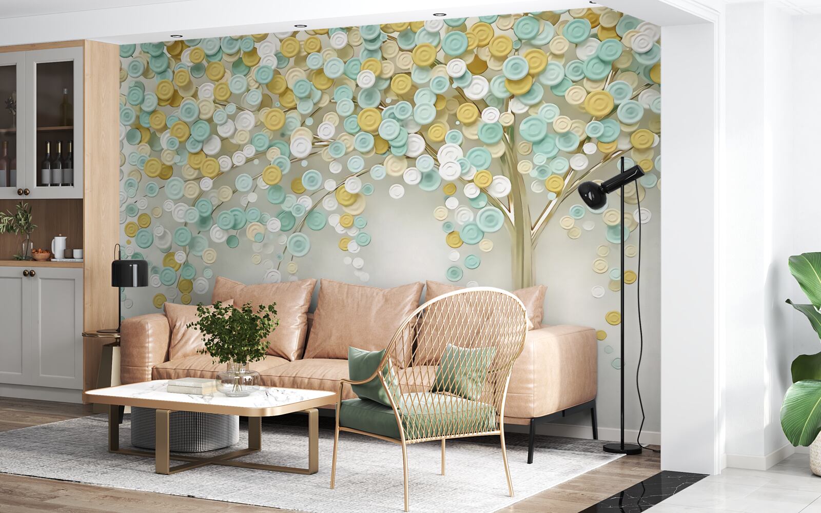 Fotobehang de gloed van zomertinten op hout