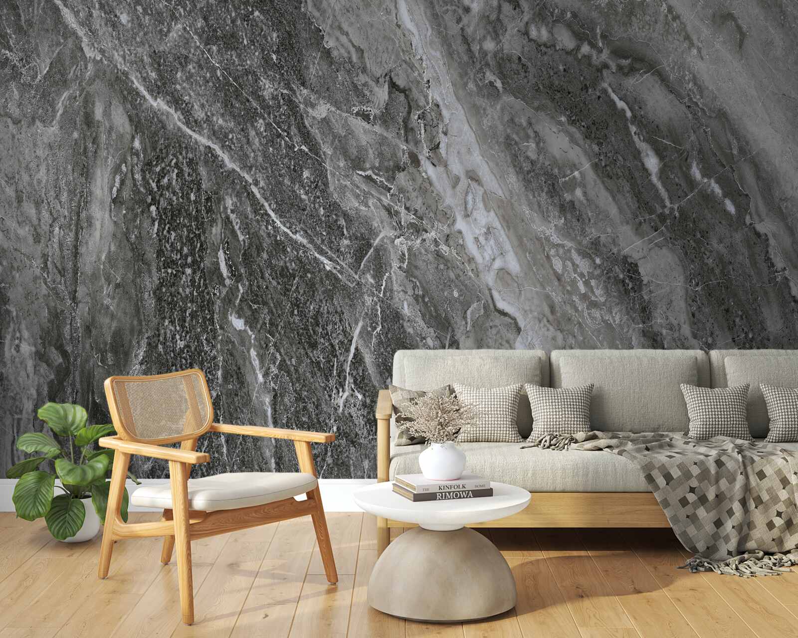 Fotobehang marmeren abstractie in het geraas van de donder