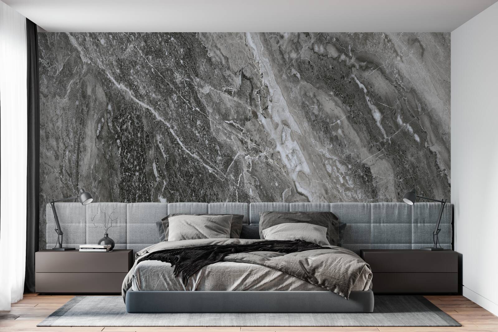 Fotobehang marmeren abstractie in het geraas van de donder