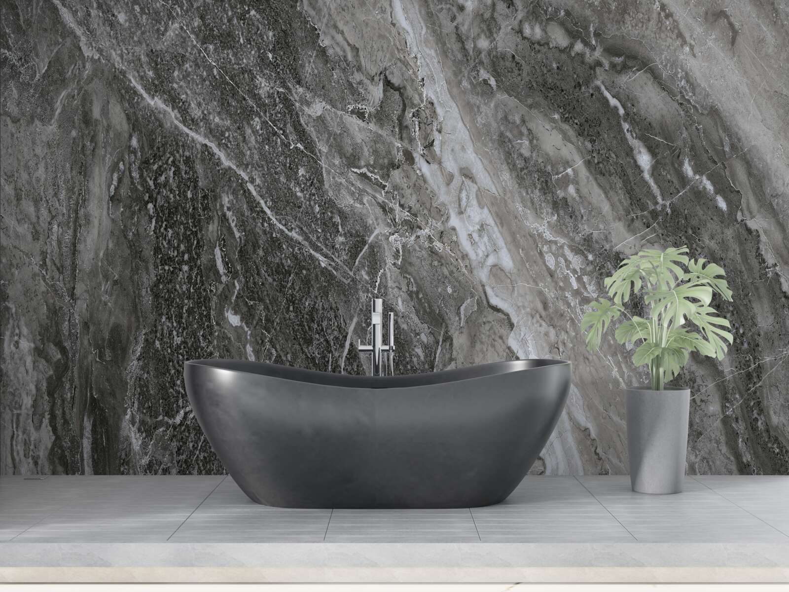 Fotobehang marmeren abstractie in het geraas van de donder