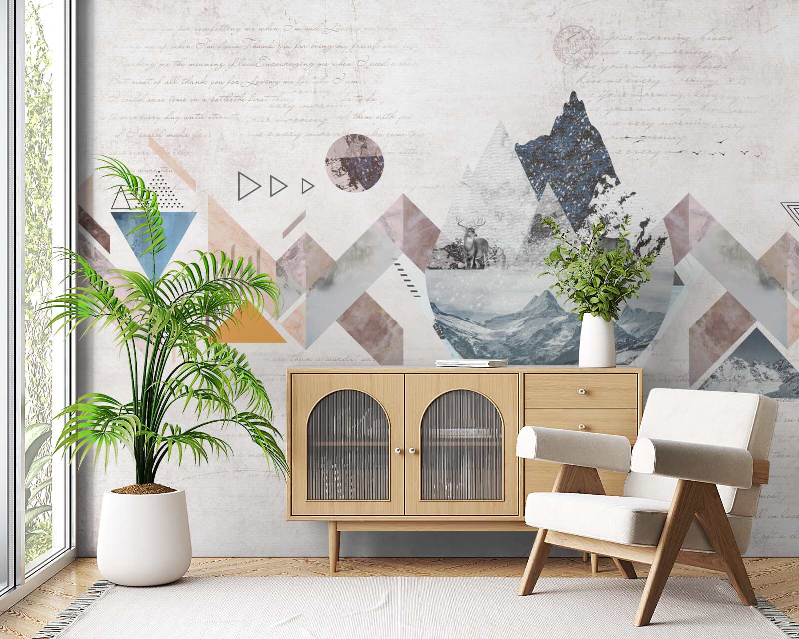 Fotobehang winterschets van woedende waterchaos