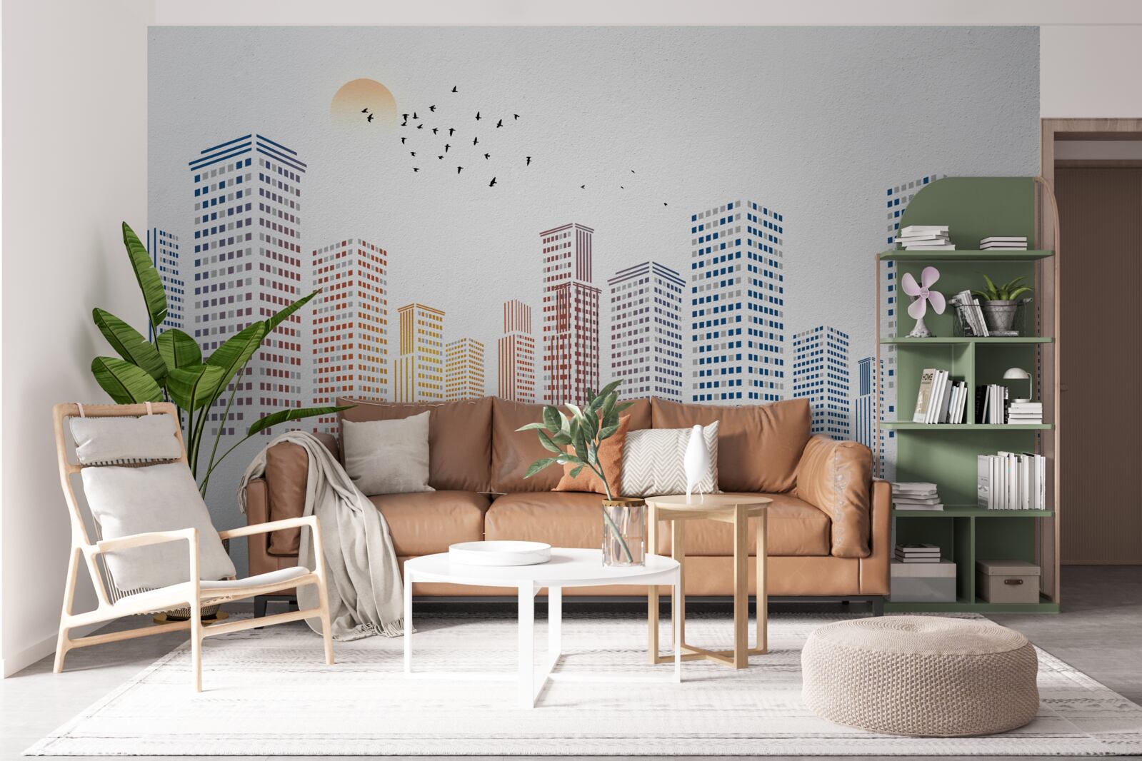 Fotobehang hedendaagse stadspanorama's