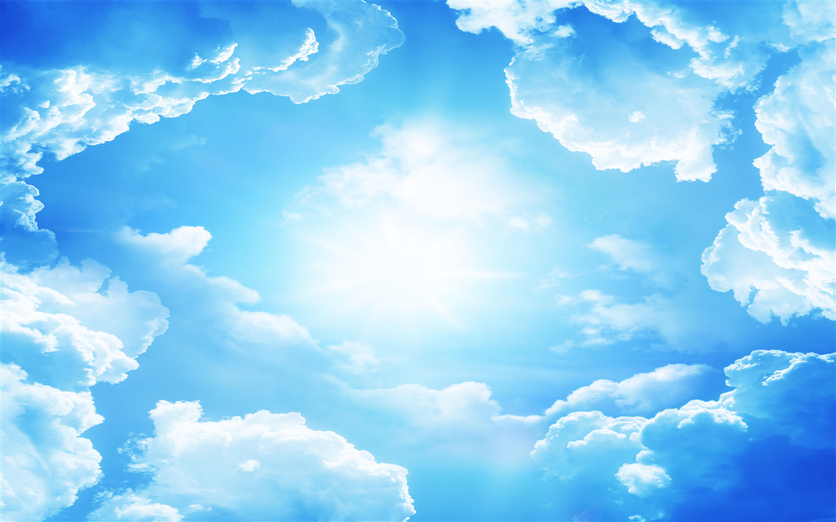 Fotobehang betoverende hemel verlicht de felle zon