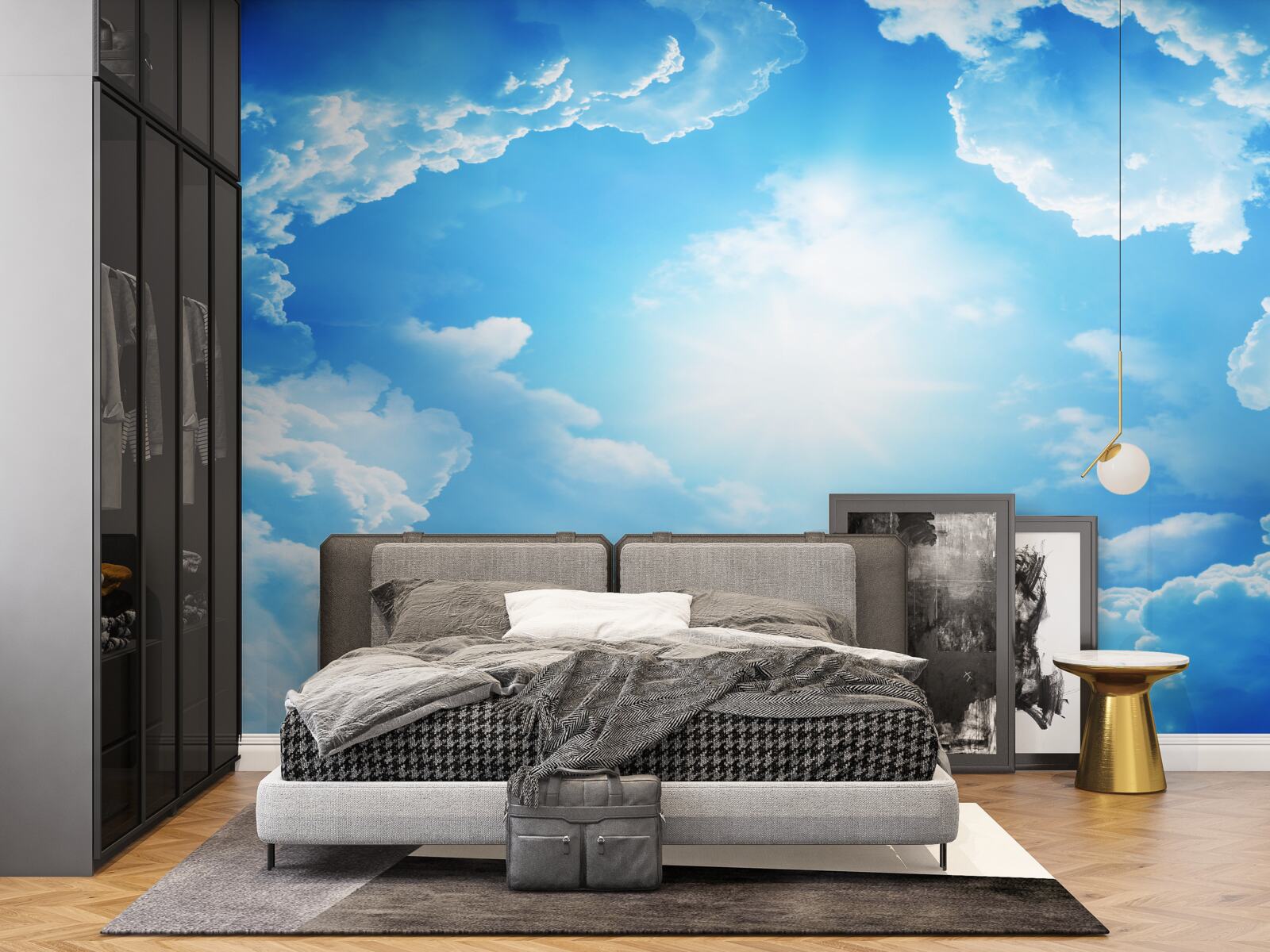 Fotobehang betoverende hemel verlicht de felle zon