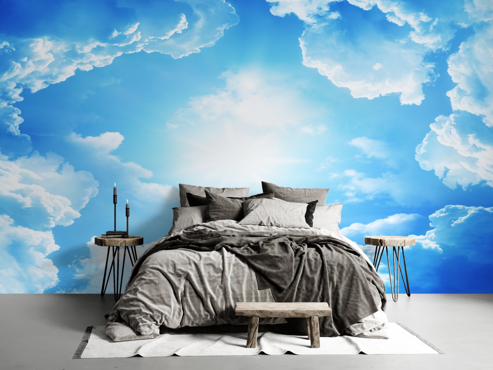 Fotobehang betoverende hemel verlicht de felle zon