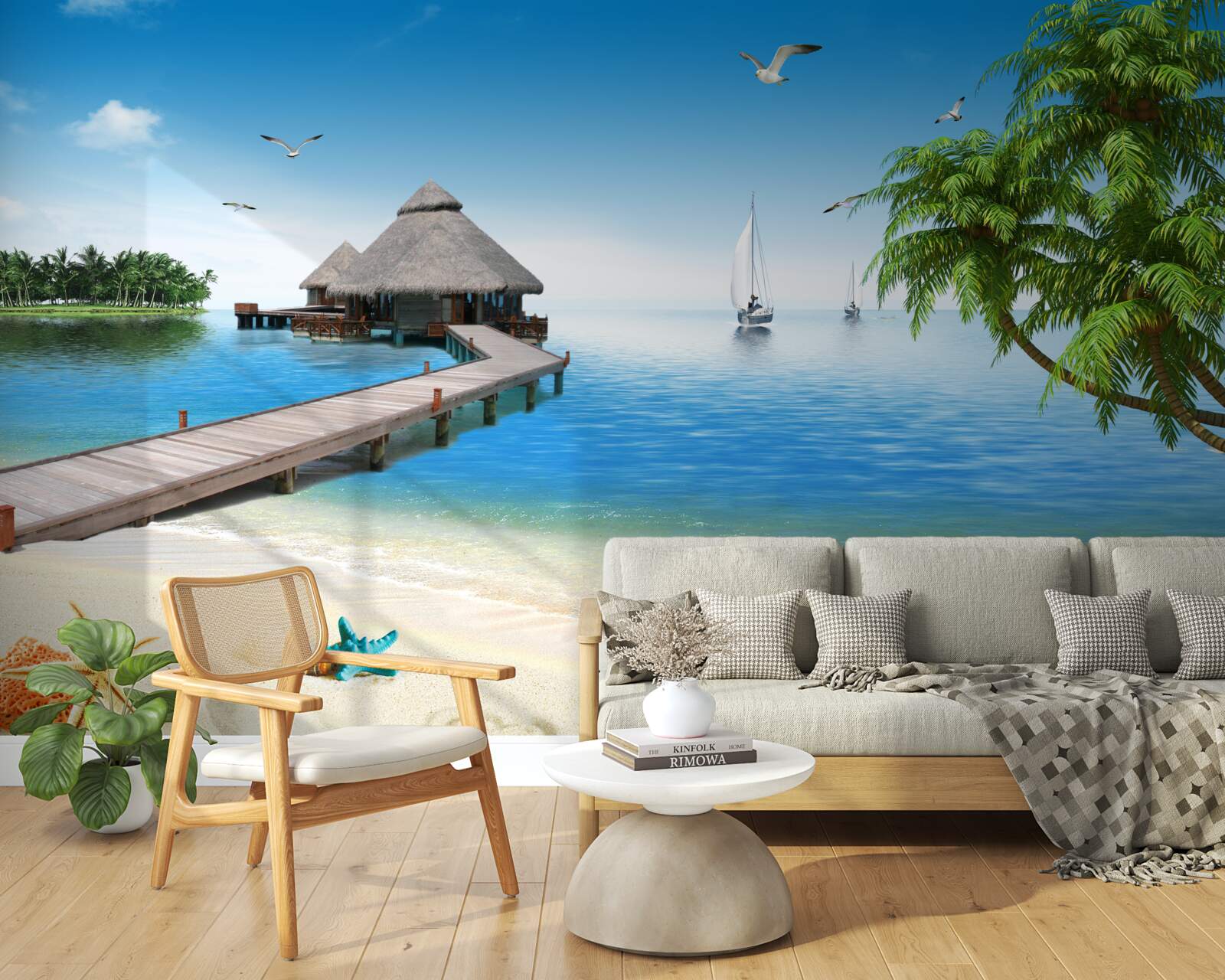 Fotobehang vredige eilandlagune