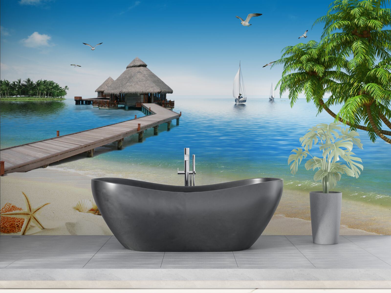 Fotobehang vredige eilandlagune