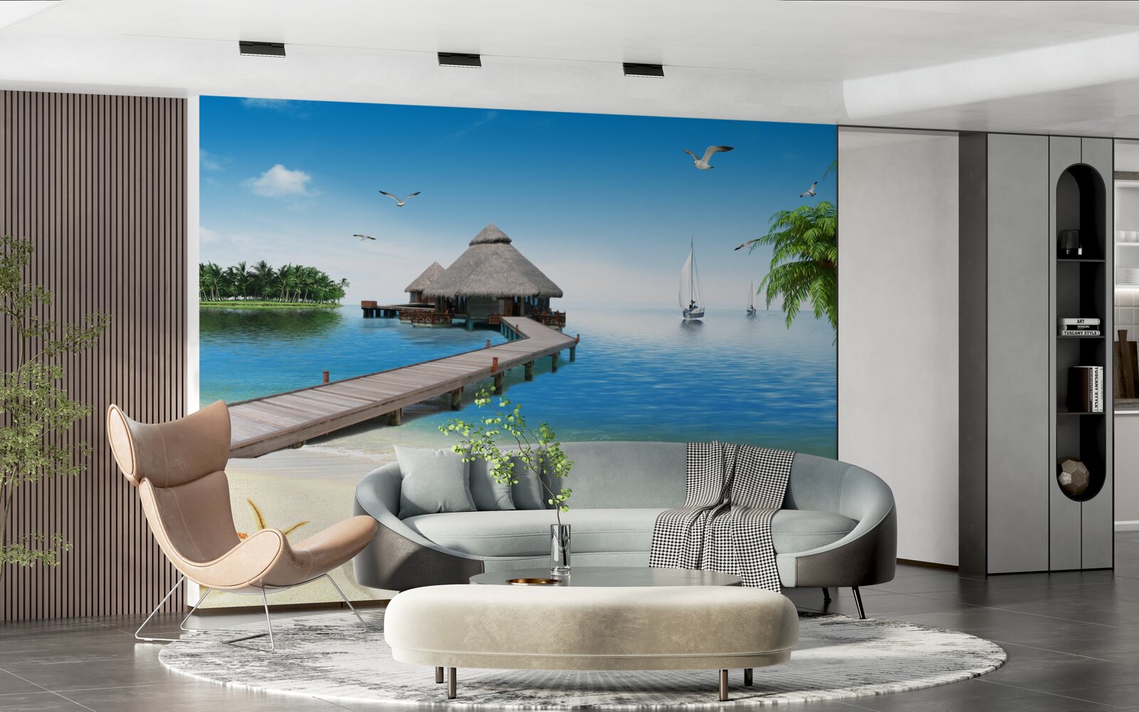 Fotobehang vredige eilandlagune