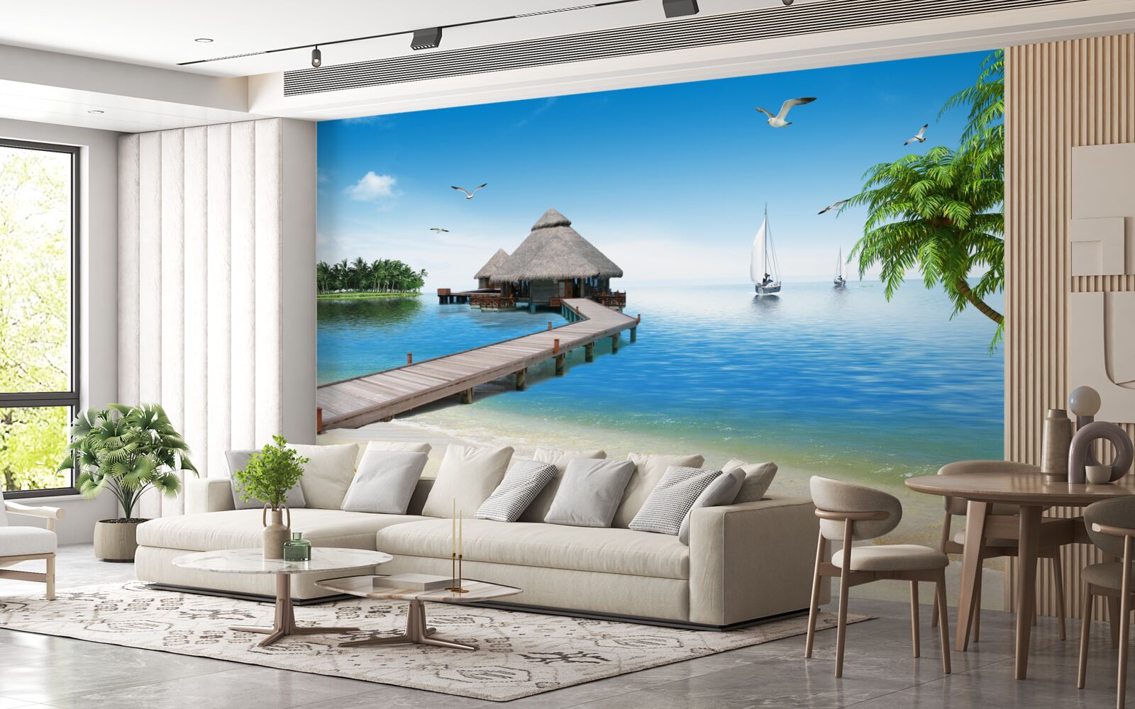 Fotobehang vredige eilandlagune