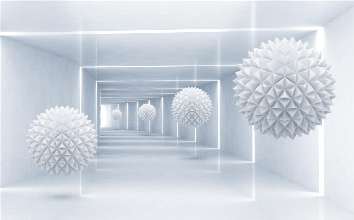 Fotobehang kogels en tunnel in visueel perspectief