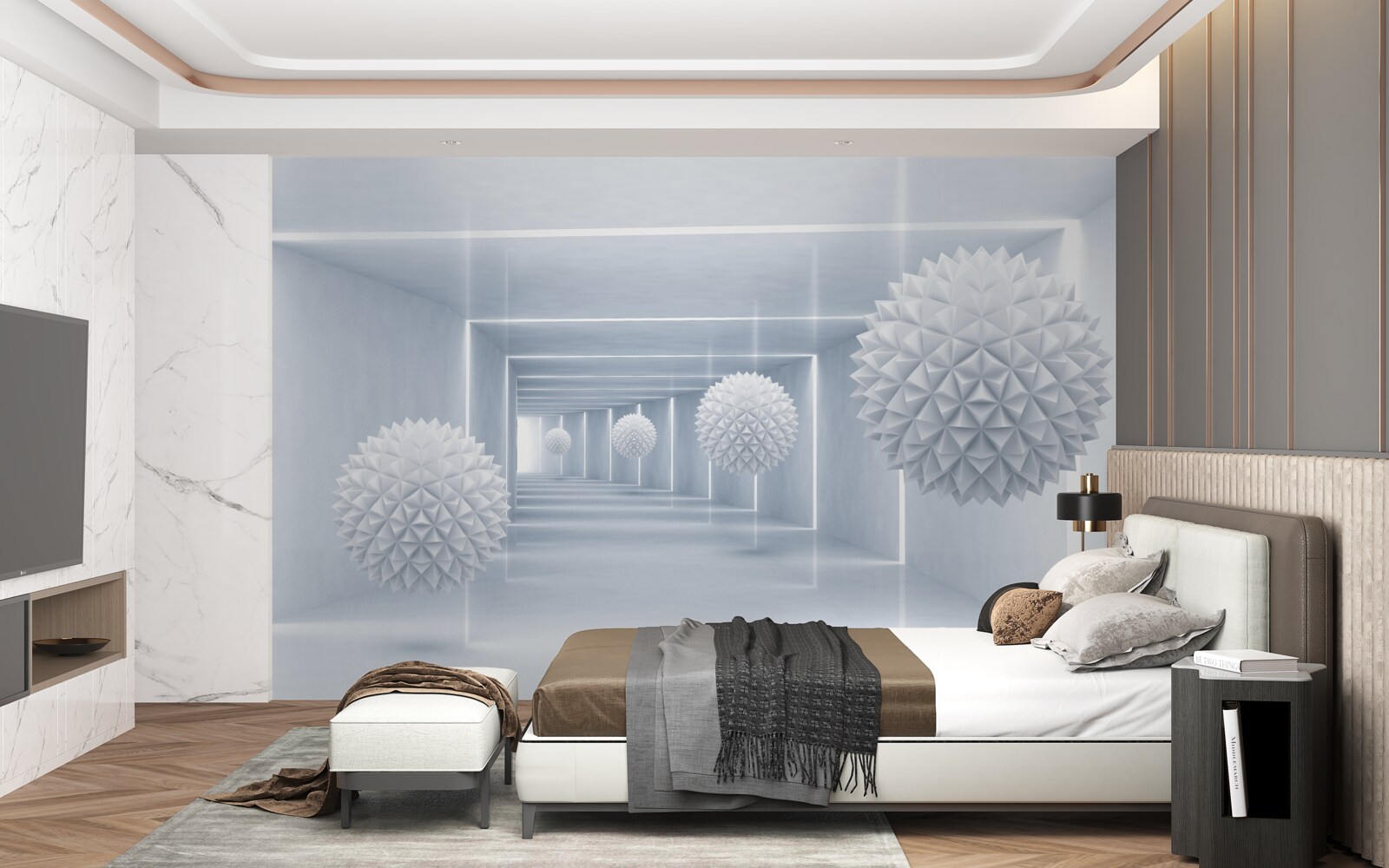 Fotobehang kogels en tunnel in visueel perspectief