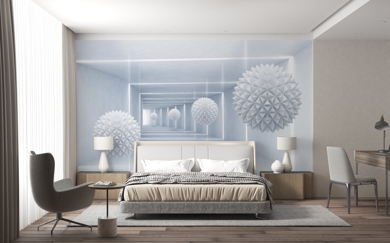 Fotobehang kogels en tunnel in visueel perspectief