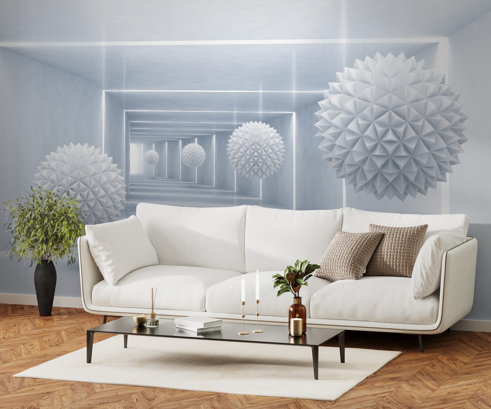 Fotobehang kogels en tunnel in visueel perspectief