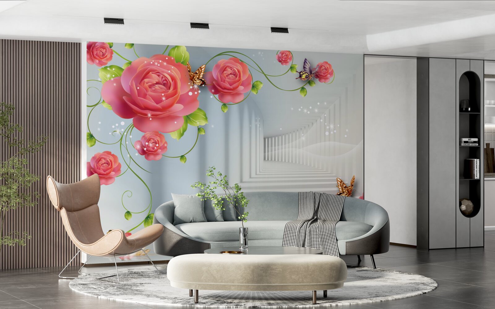 Fotobehang rode rozen liggen voor de ouders