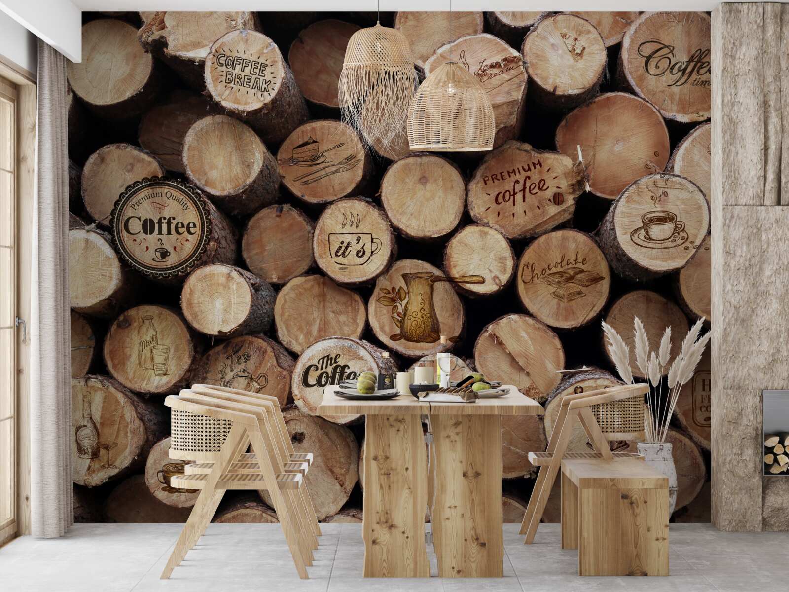 Fotobehang wijnstoppers met foto's