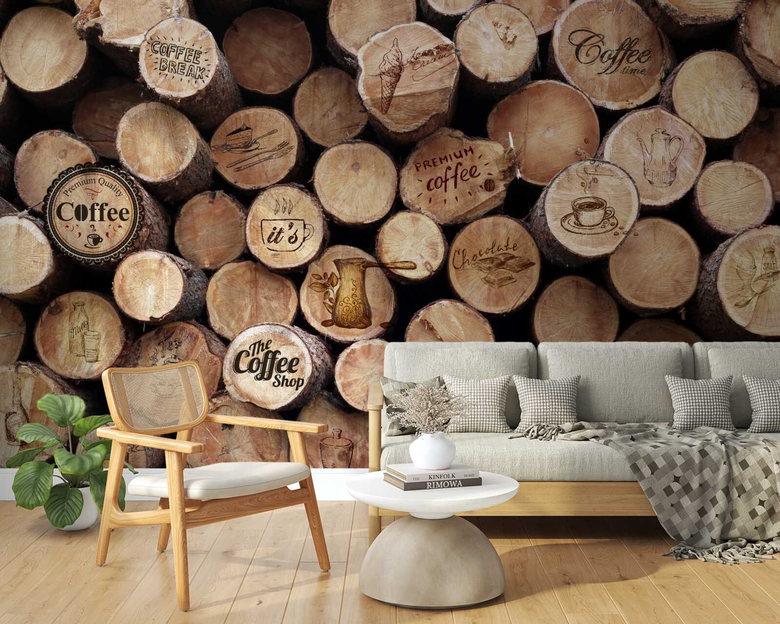 Fotobehang wijnstoppers met foto's