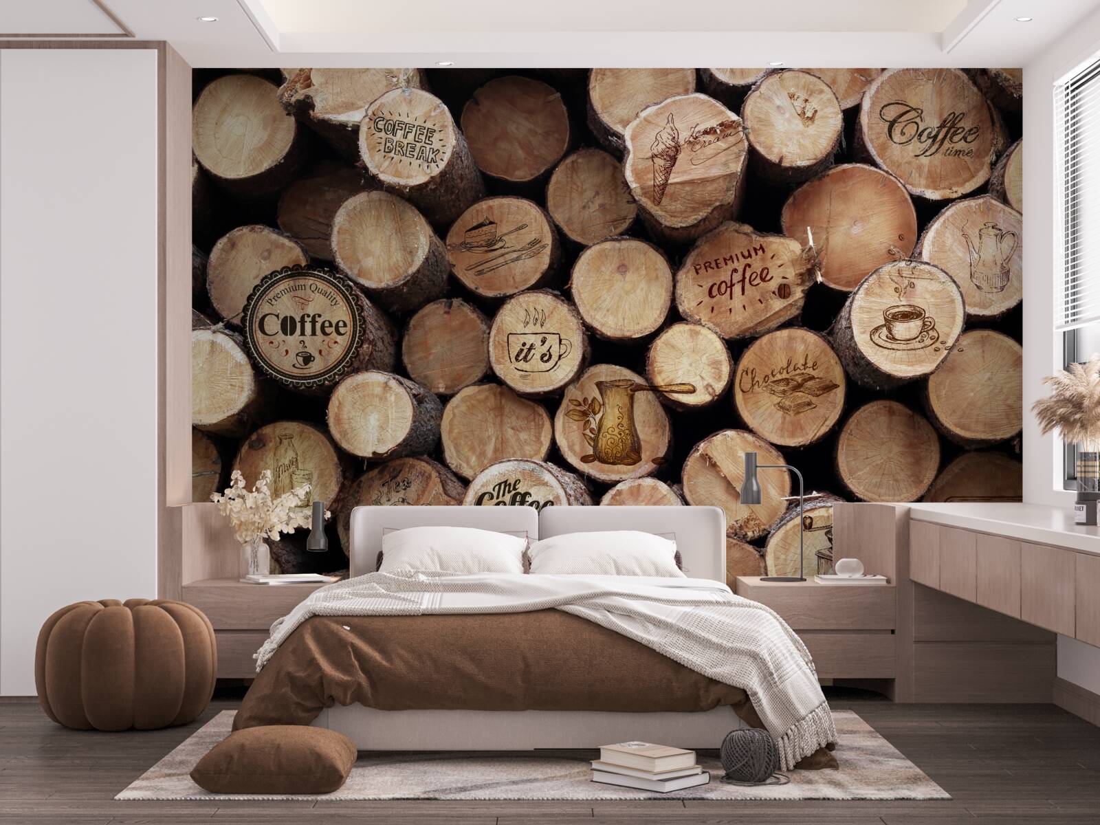 Fotobehang wijnstoppers met foto's