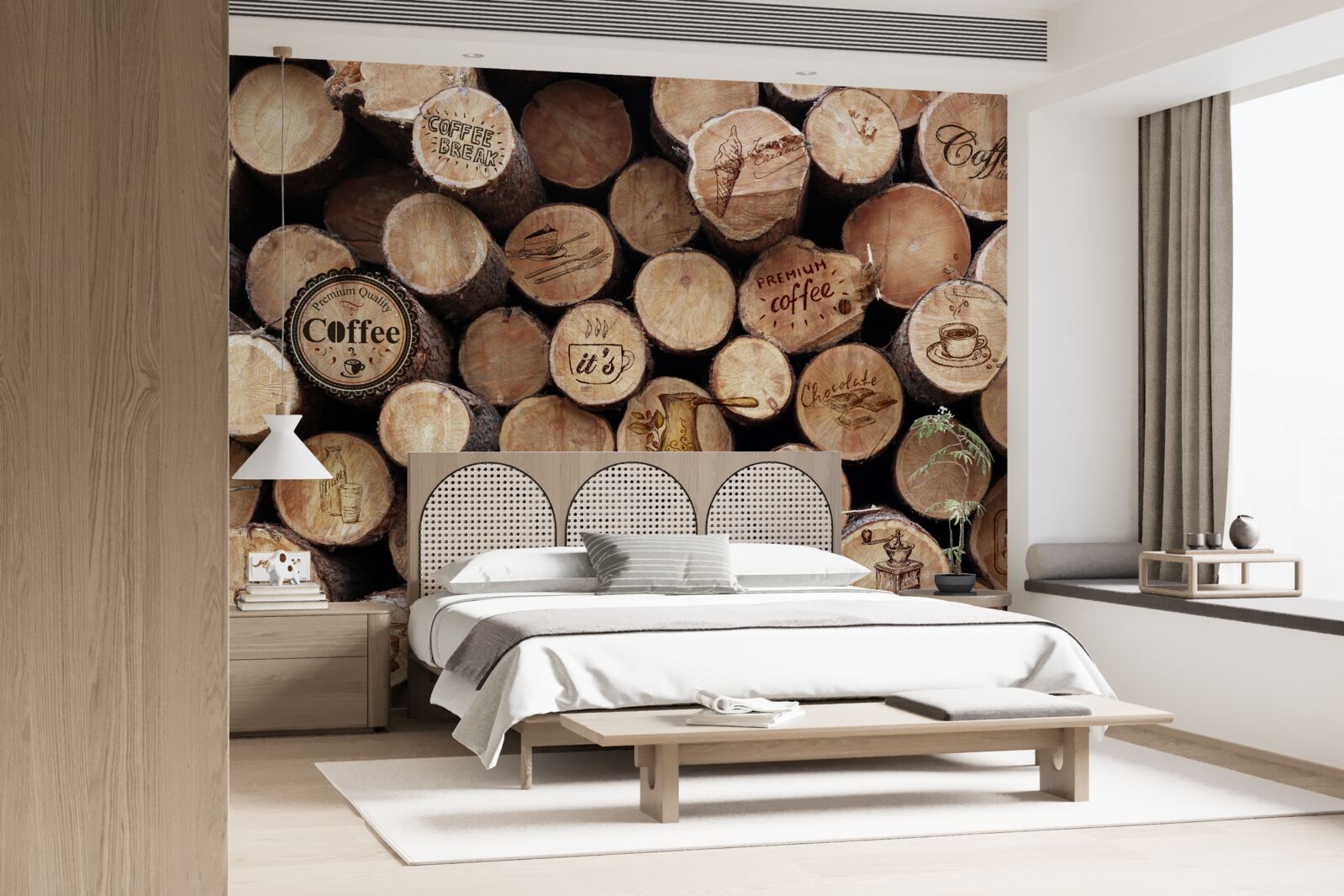 Fotobehang wijnstoppers met foto's