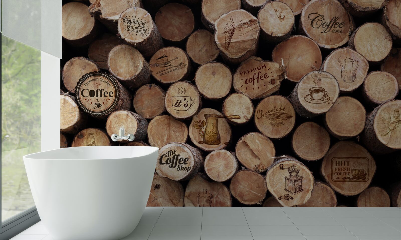 Fotobehang wijnstoppers met foto's