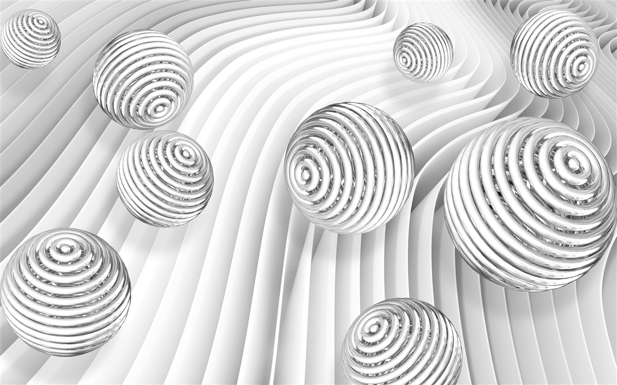 Fotobehang ballen met strepen bewegen soepel over het oppervlak