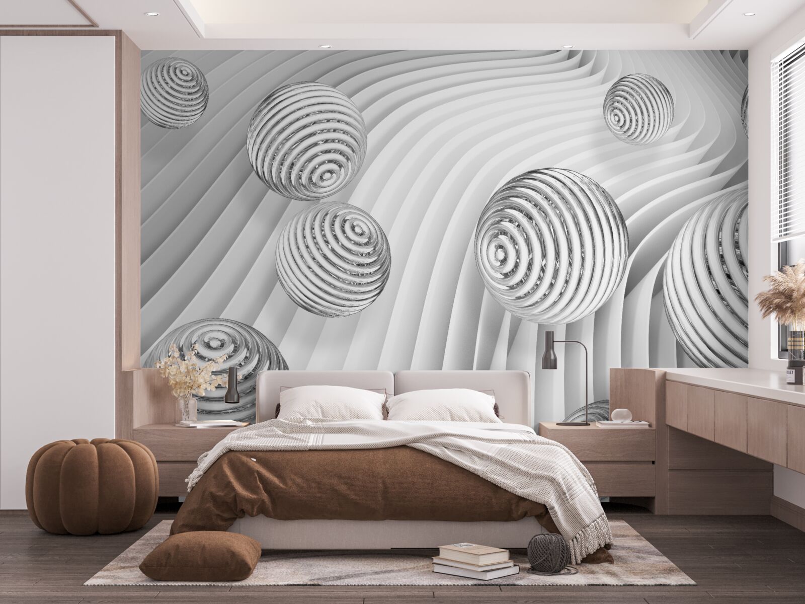 Fotobehang ballen met strepen bewegen soepel over het oppervlak