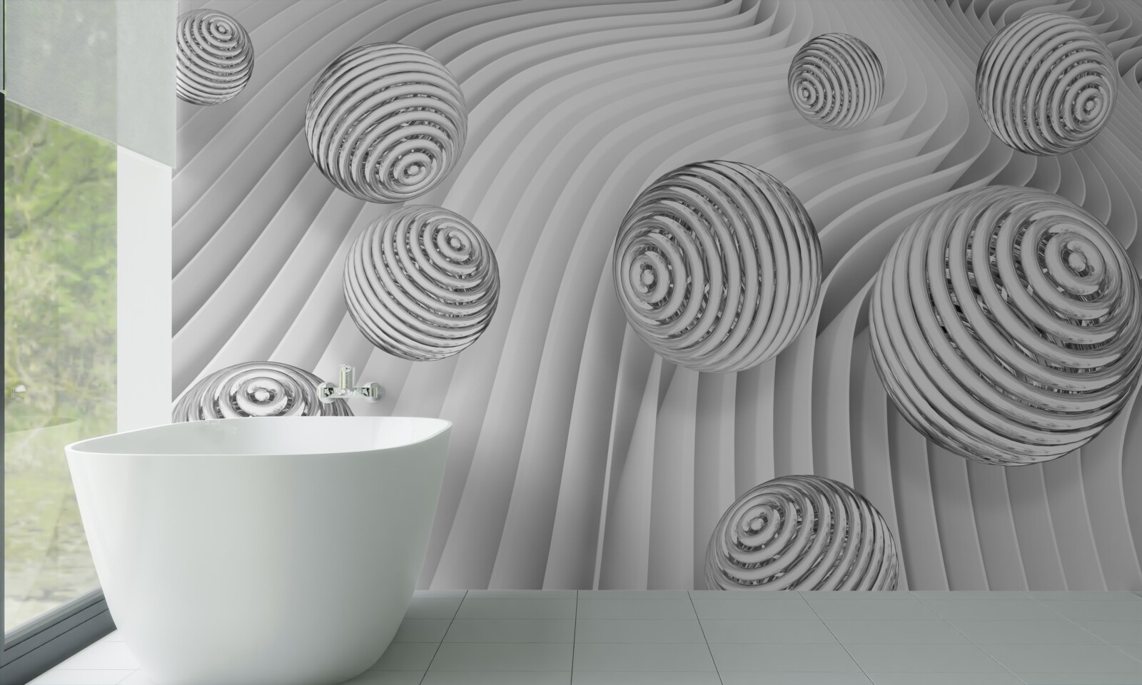 Fotobehang ballen met strepen bewegen soepel over het oppervlak