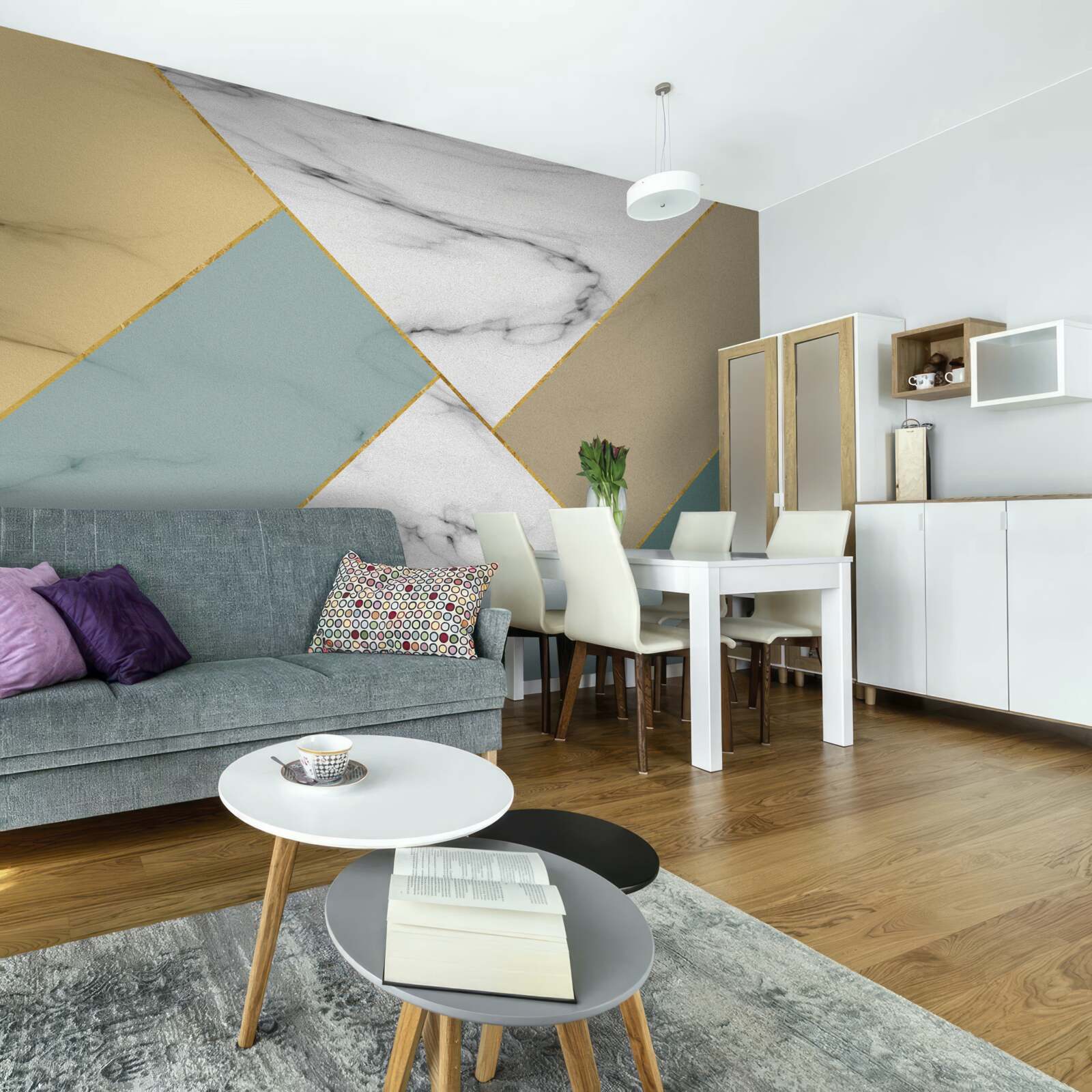 Fotobehang veelkleurige marmersteen