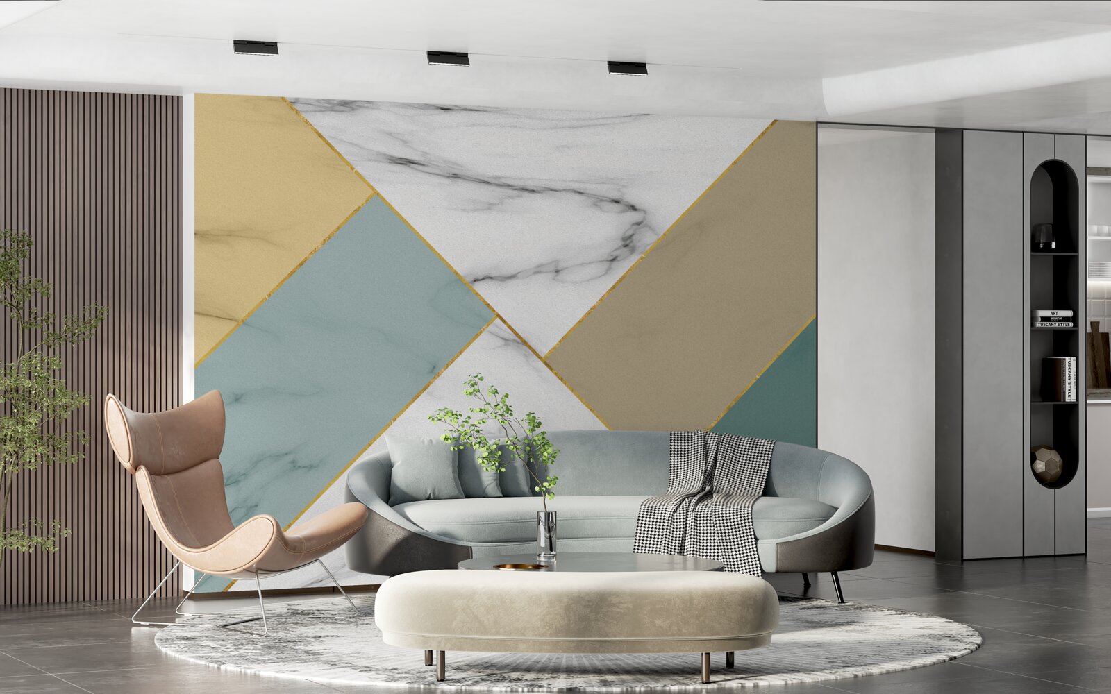 Fotobehang veelkleurige marmersteen