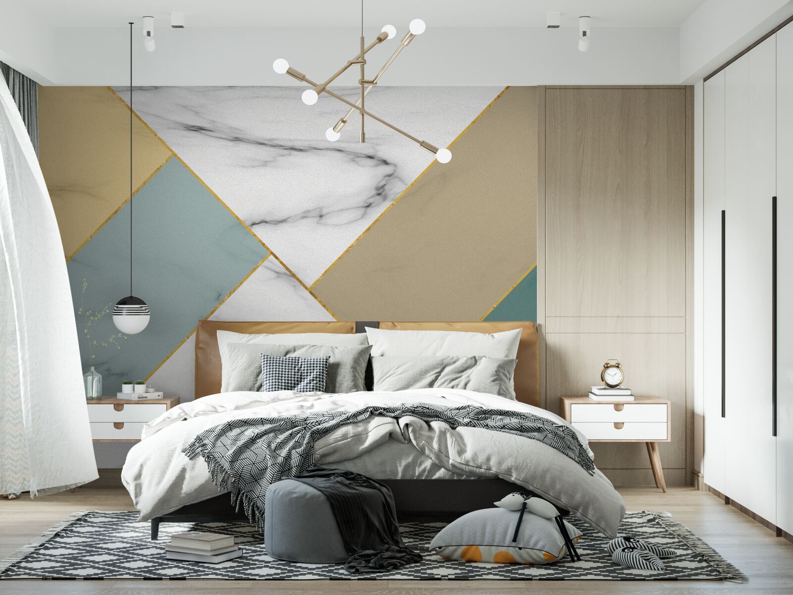 Fotobehang veelkleurige marmersteen