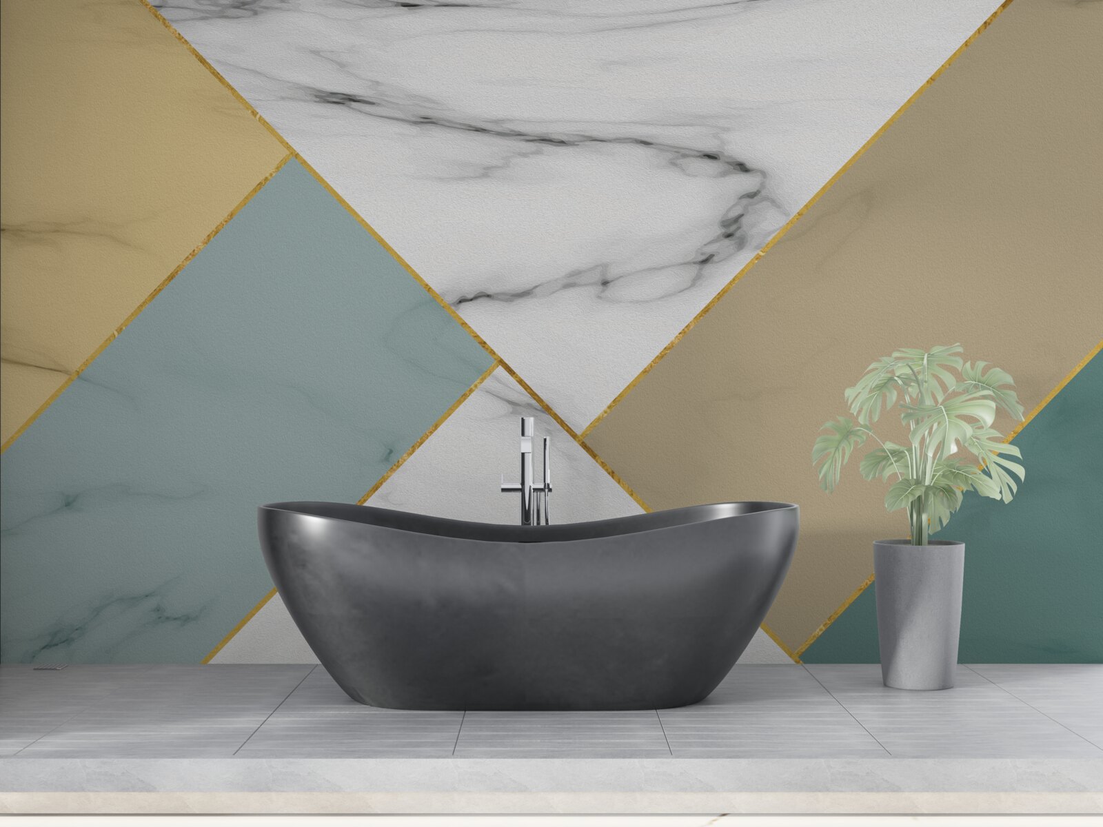 Fotobehang veelkleurige marmersteen