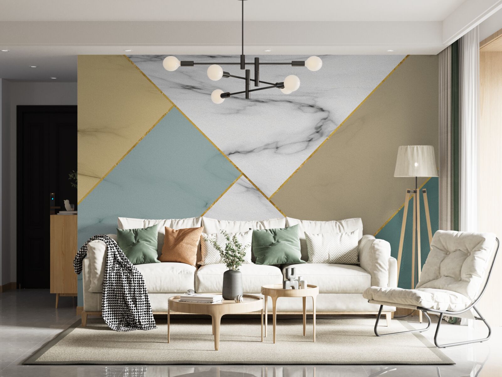 Fotobehang veelkleurige marmersteen