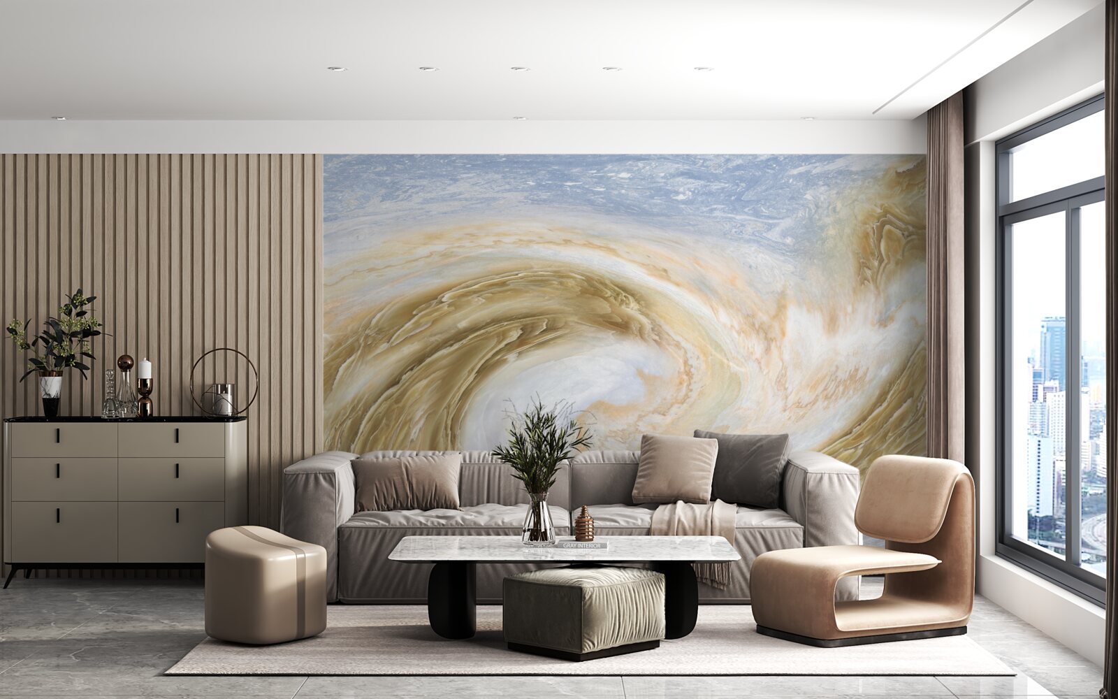 Fotobehang contact tussen twee cyclonen