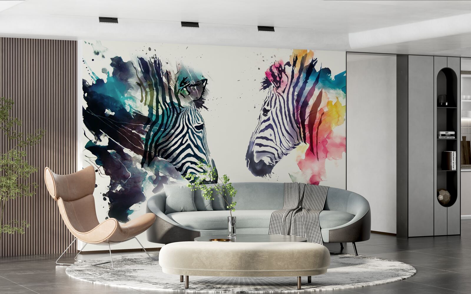 Fotobehang twee visueel duidelijke zebra's