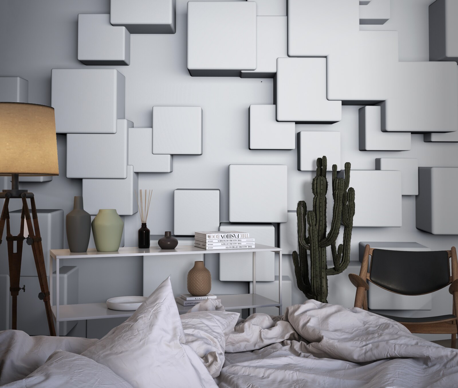 Fotobehang grote grijze rechthoekige vormen