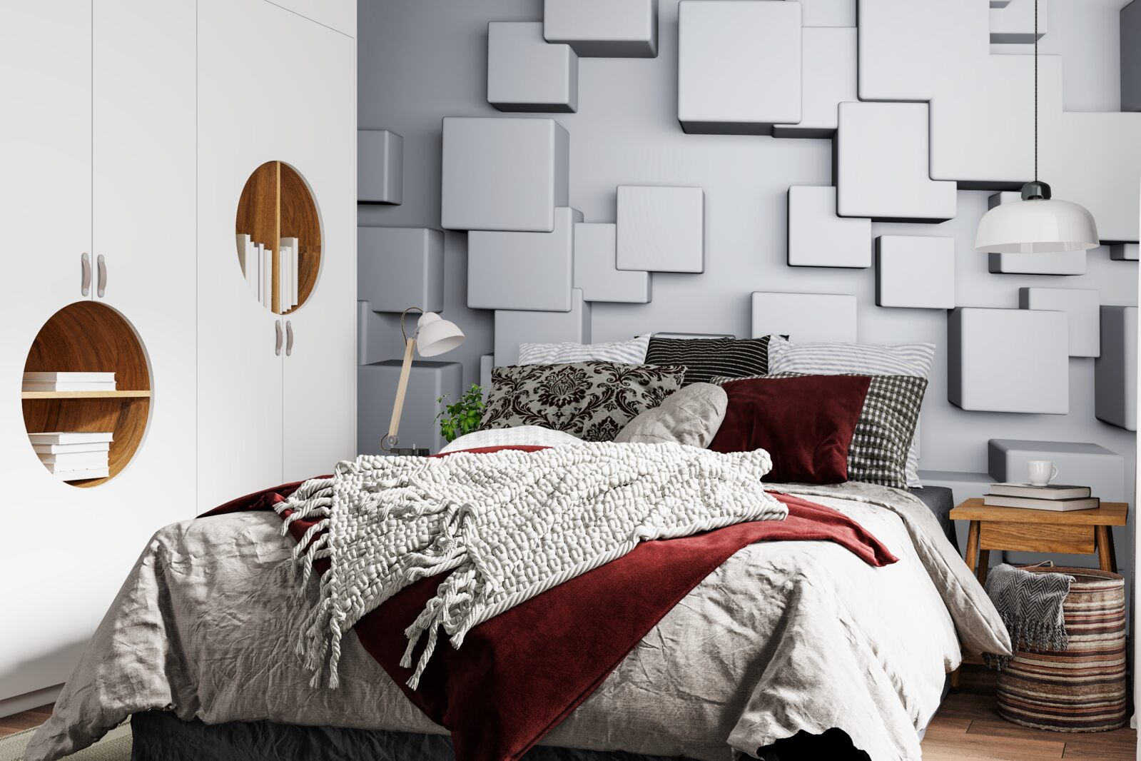 Fotobehang grote grijze rechthoekige vormen