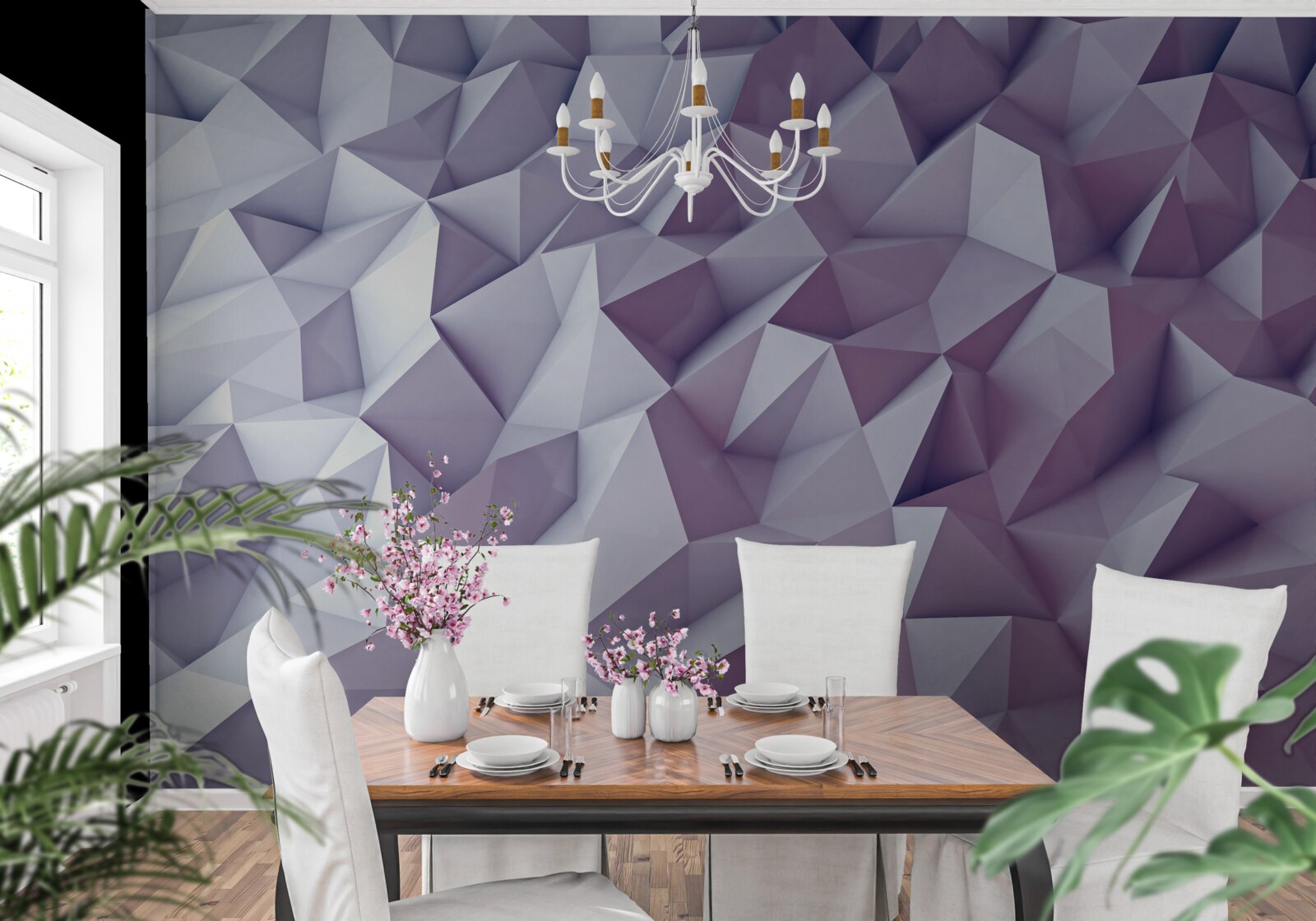 Fotobehang verloopabstracties in de vorm van driehoeken