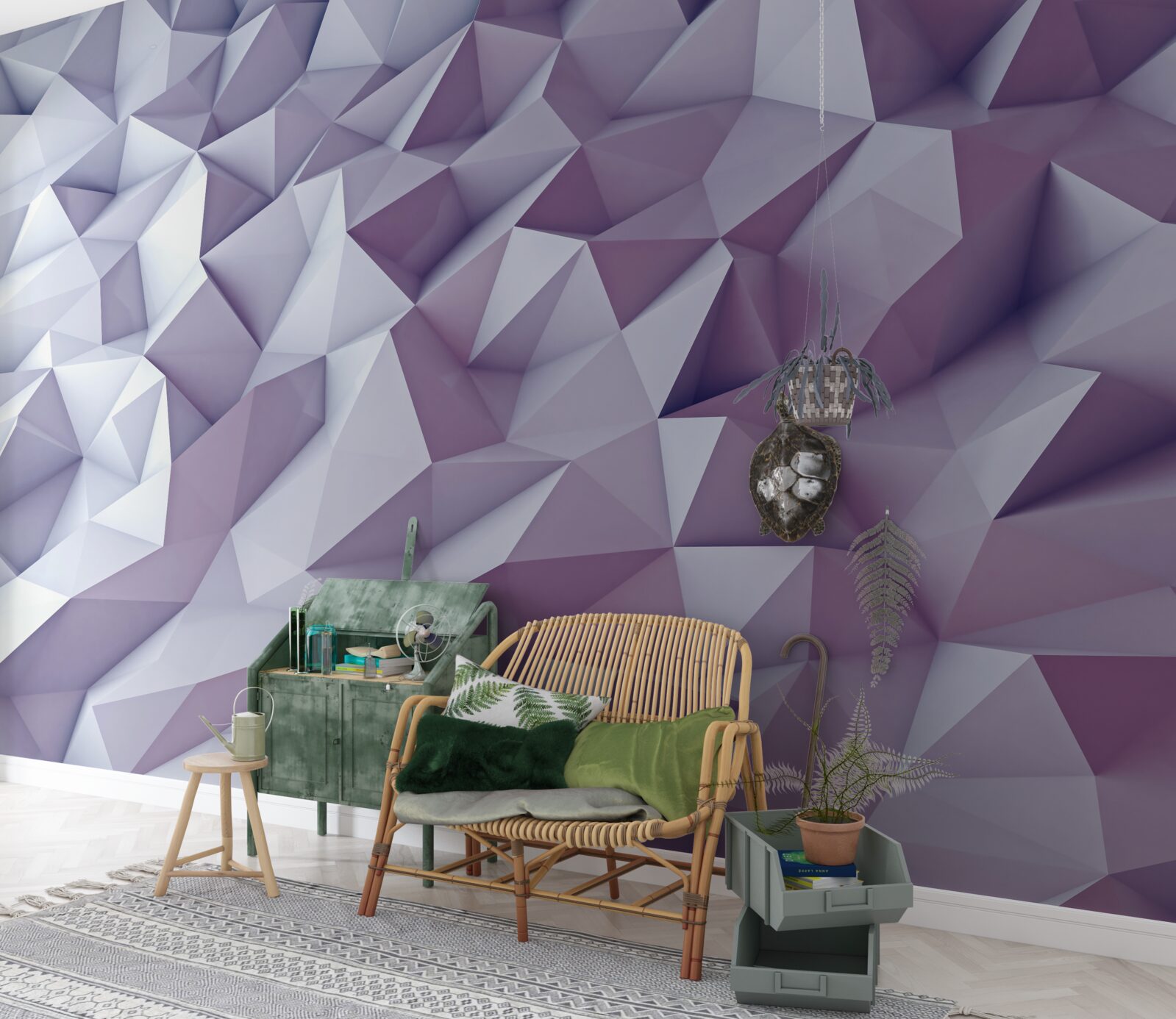 Fotobehang verloopabstracties in de vorm van driehoeken