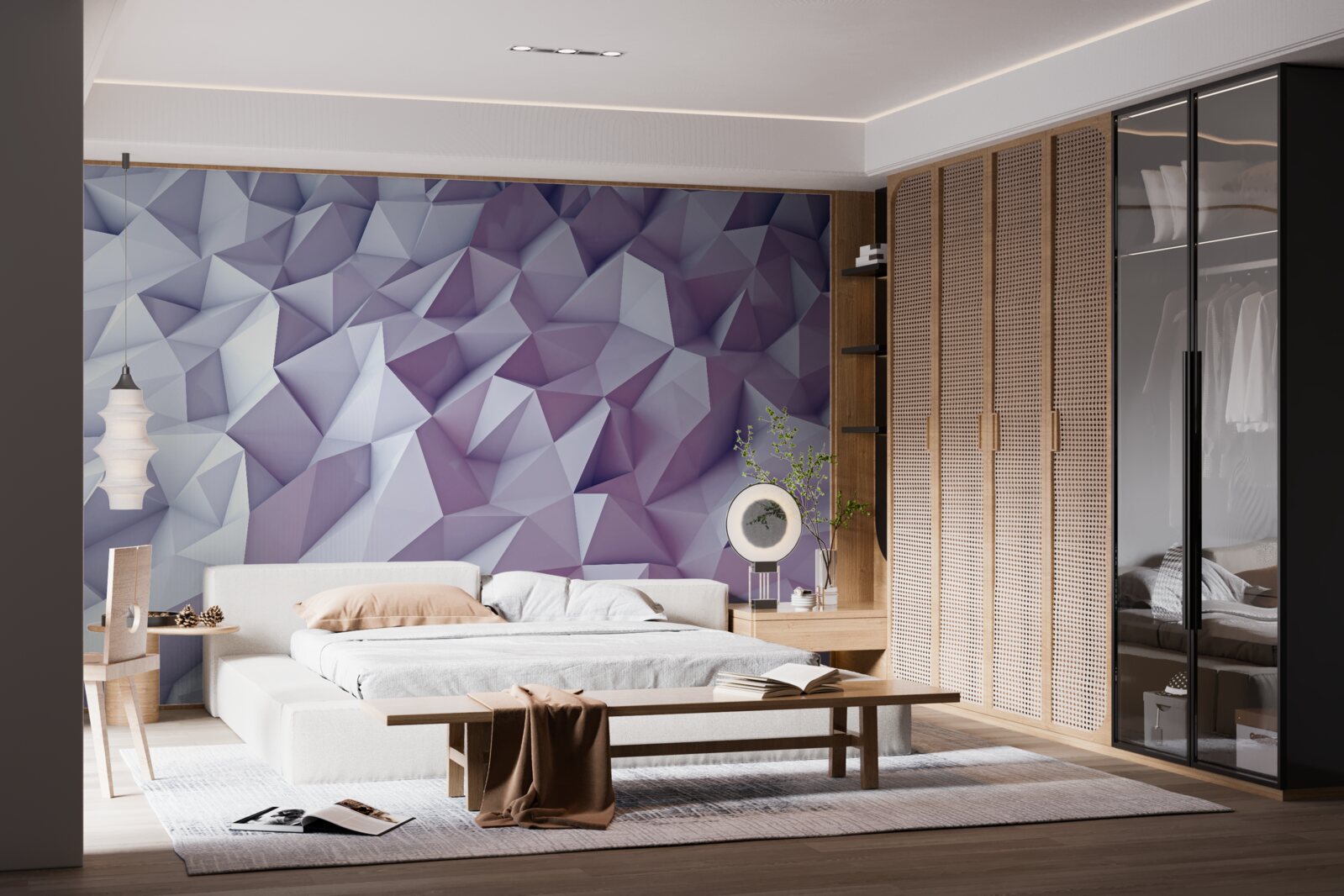 Fotobehang verloopabstracties in de vorm van driehoeken