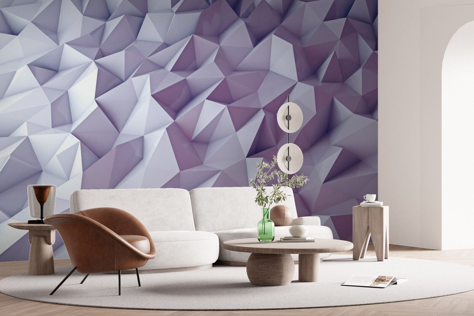 Fotobehang verloopabstracties in de vorm van driehoeken