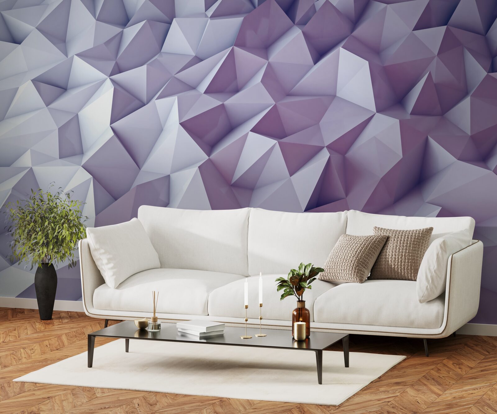 Fotobehang verloopabstracties in de vorm van driehoeken