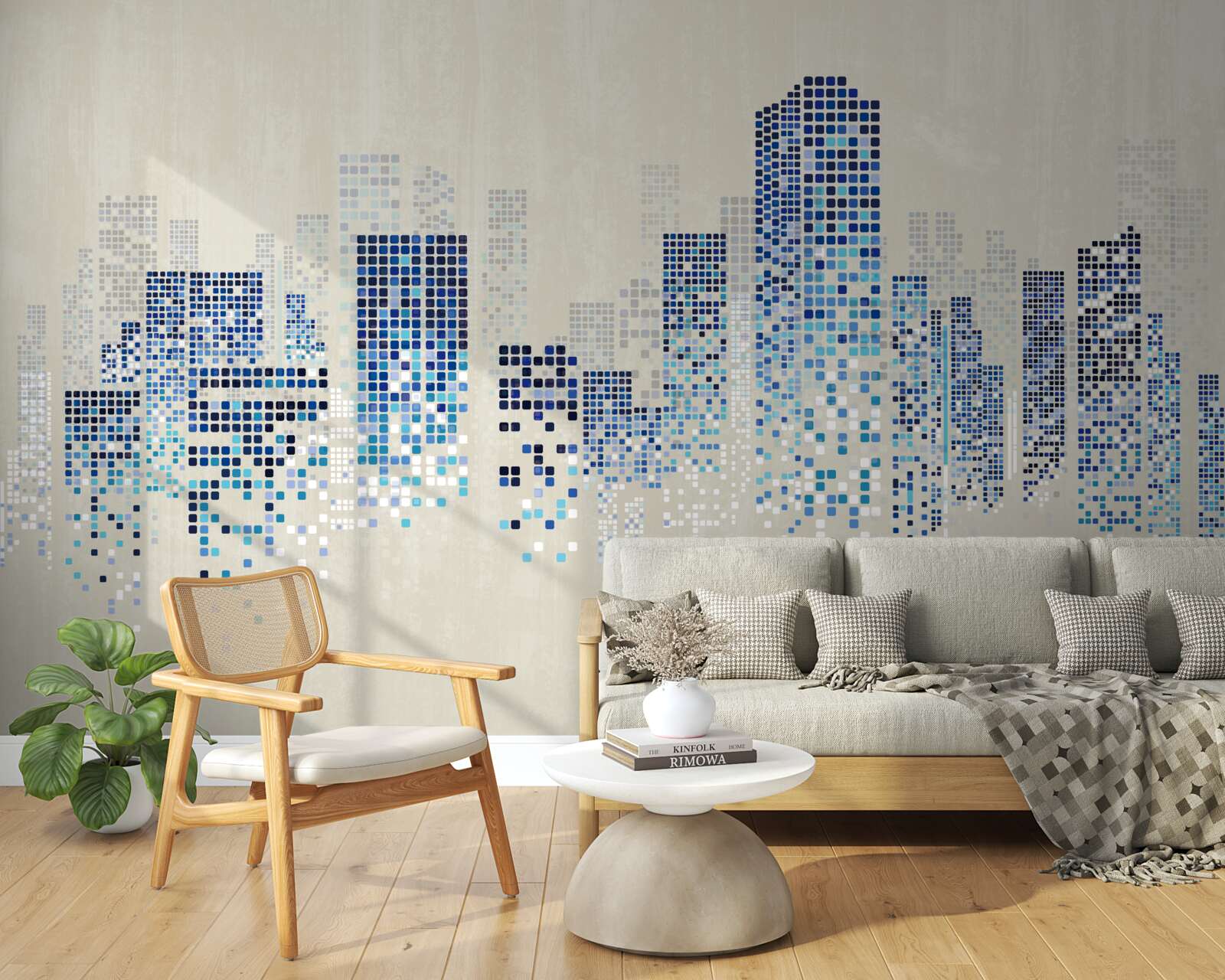 Fotobehang moderne gebouwen met perforaties