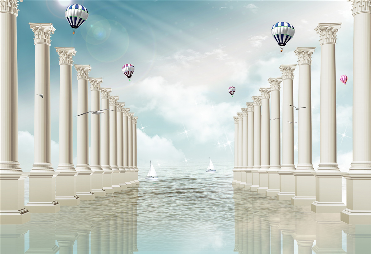 Fotobehang Egyptische bogen tegen een blauwe lucht