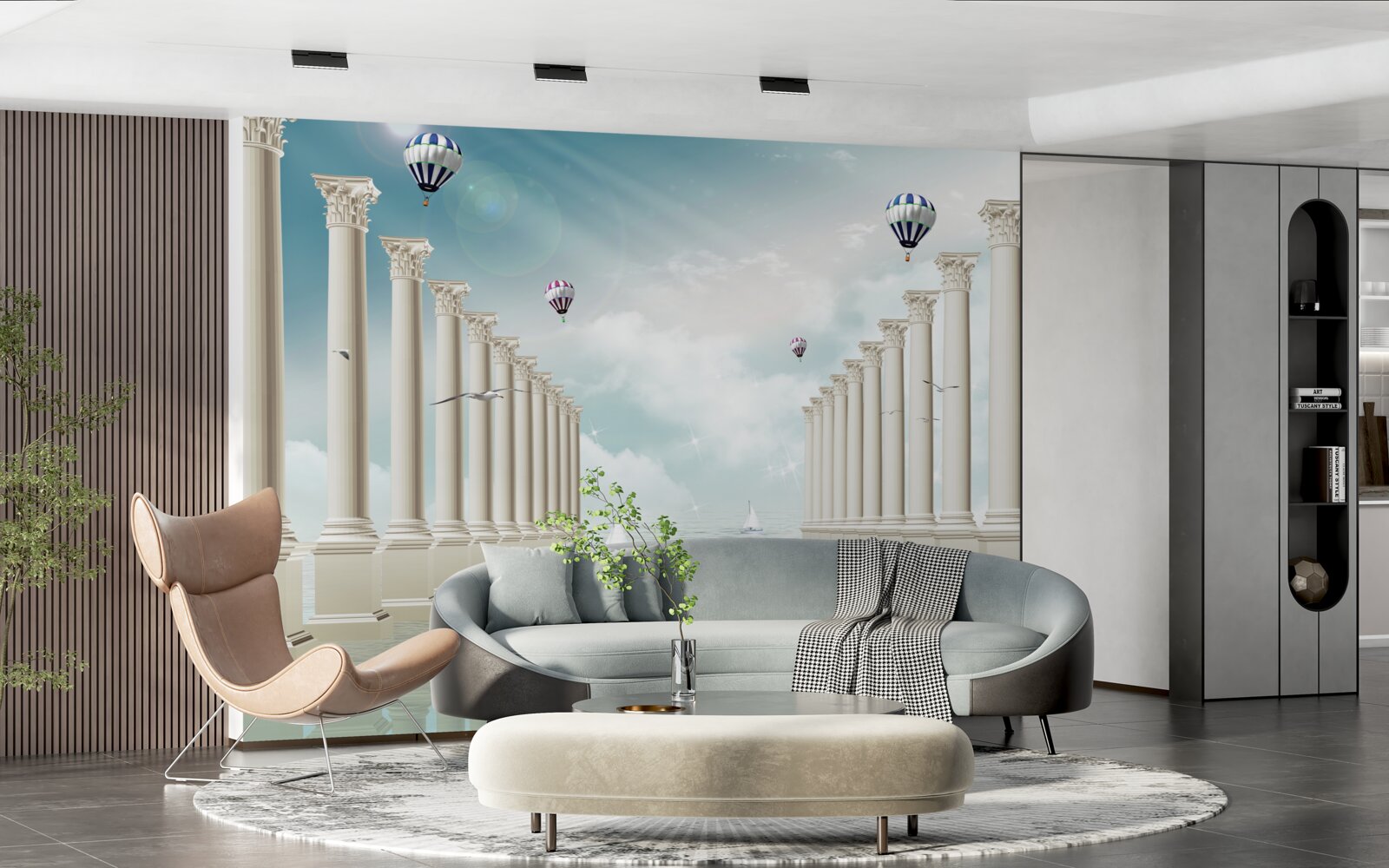 Fotobehang Egyptische bogen tegen een blauwe lucht