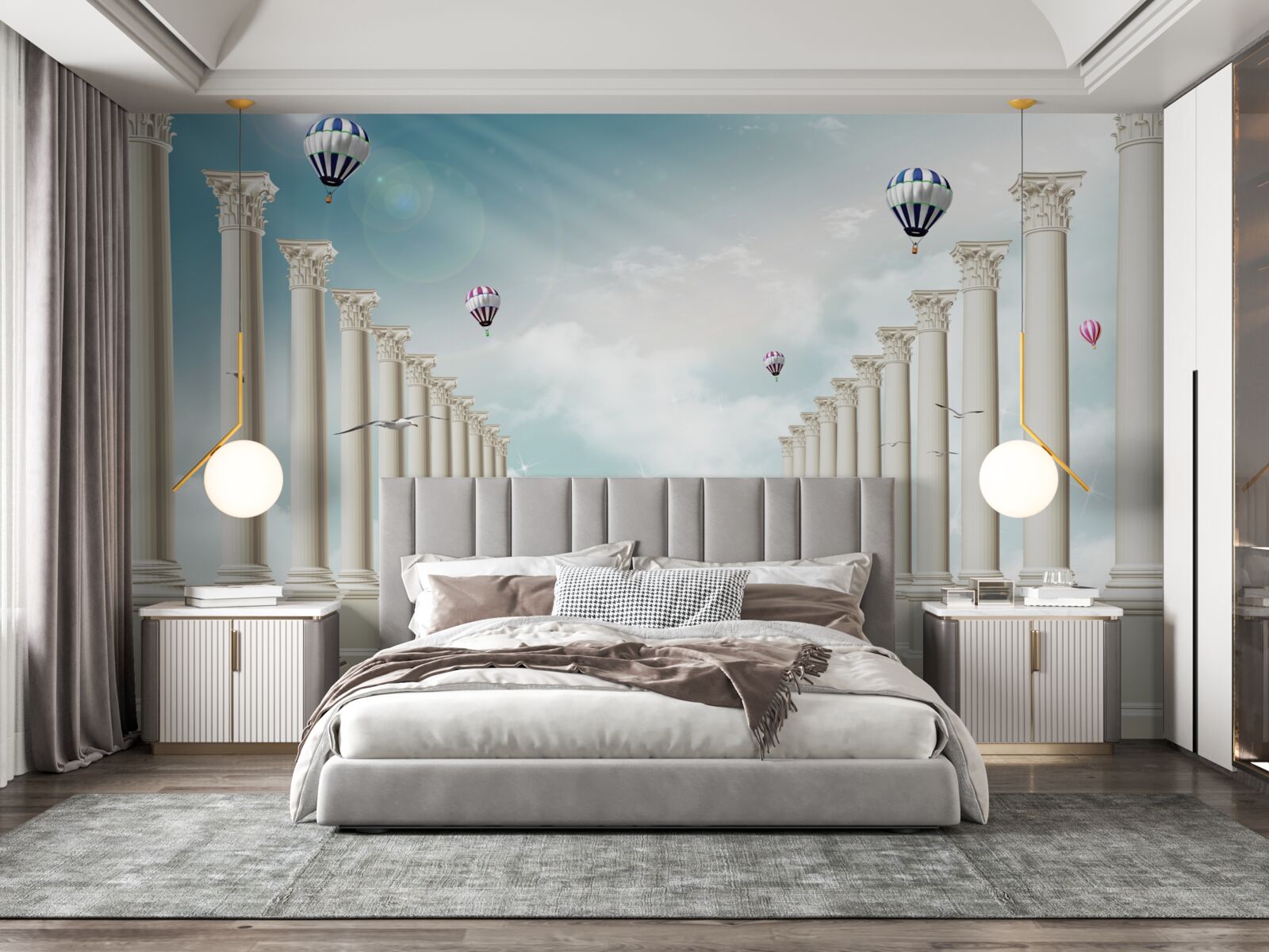 Fotobehang Egyptische bogen tegen een blauwe lucht