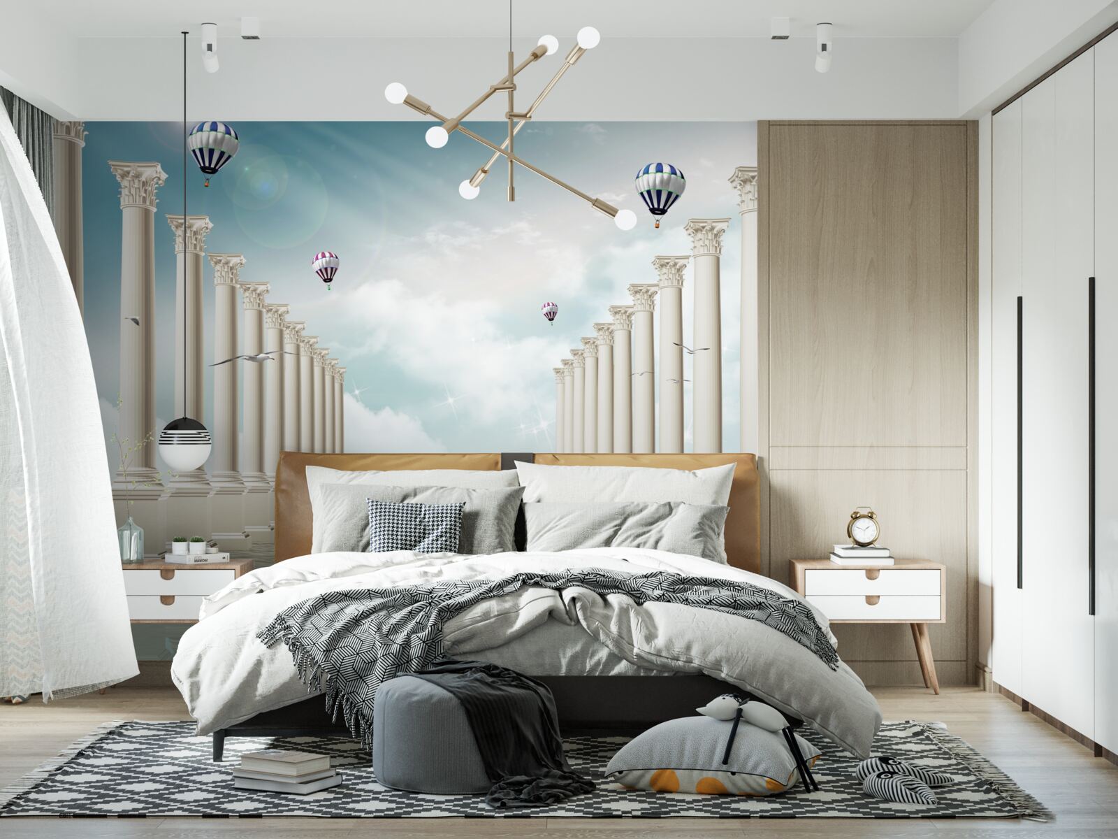 Fotobehang Egyptische bogen tegen een blauwe lucht