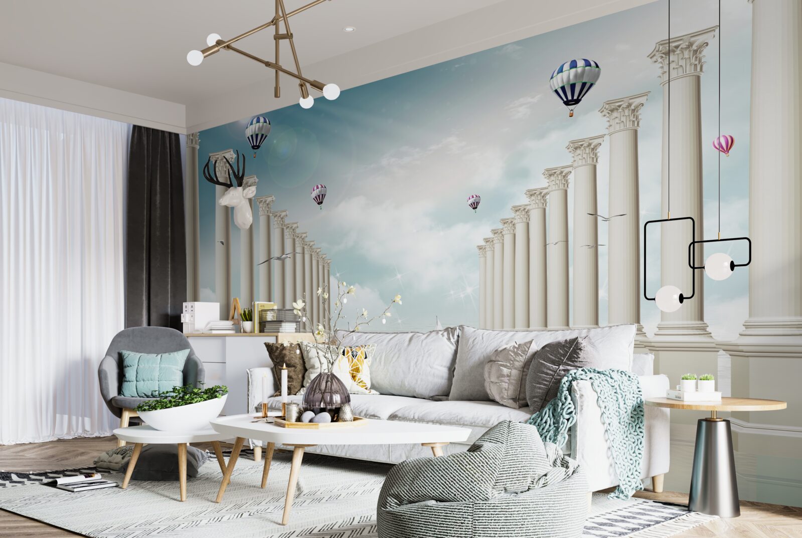 Fotobehang Egyptische bogen tegen een blauwe lucht