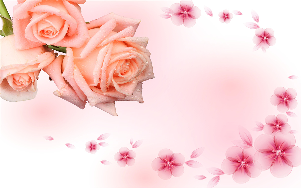 Fotobehang roze bloemen op een achtergrond van dezelfde kleur