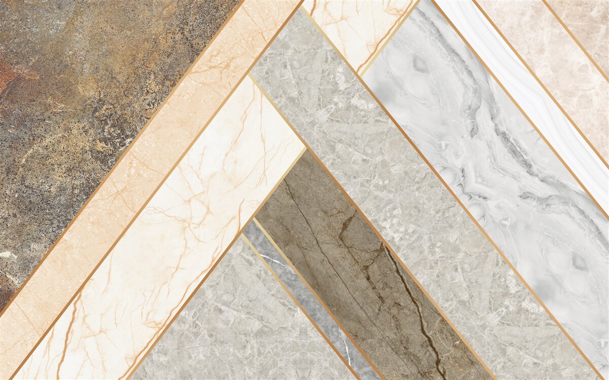 Fotobehang mozaïek op marmer in lichte tinten